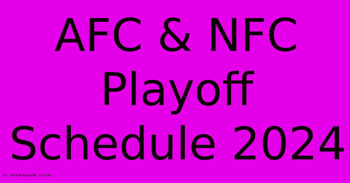 AFC & NFC Playoff Schedule 2024