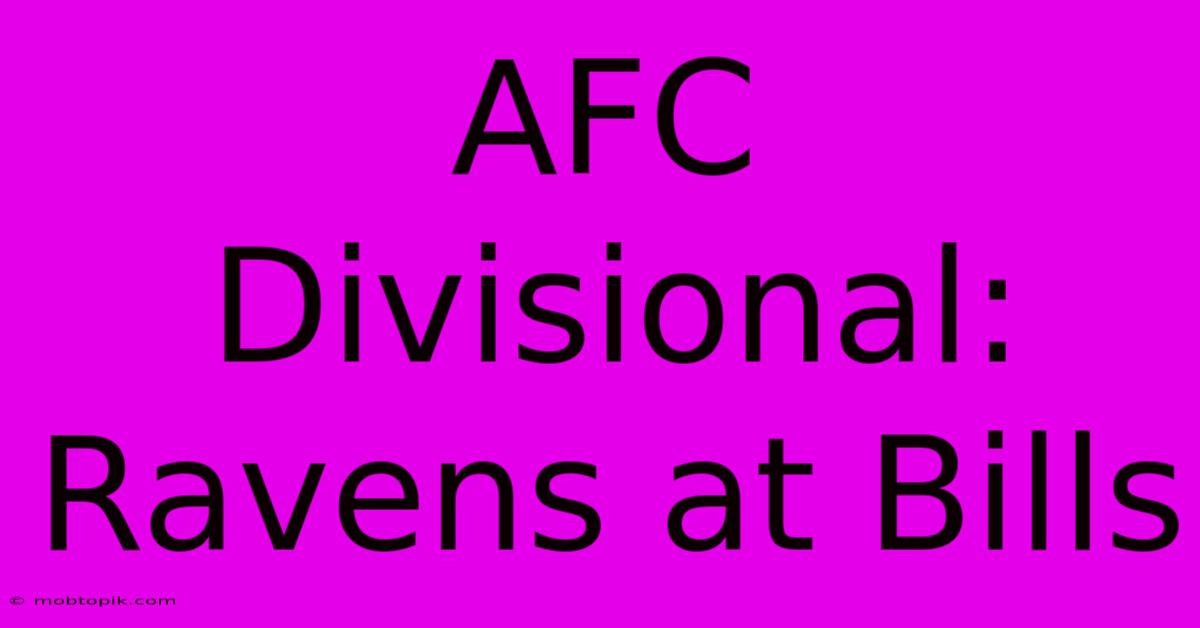 AFC Divisional: Ravens At Bills