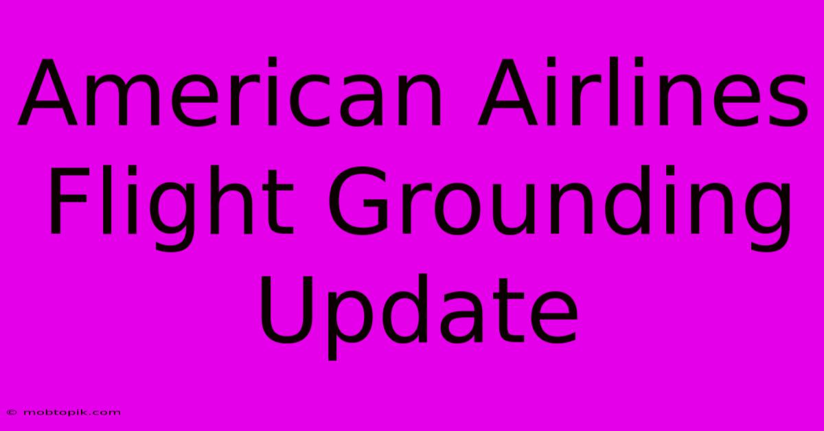 American Airlines Flight Grounding Update