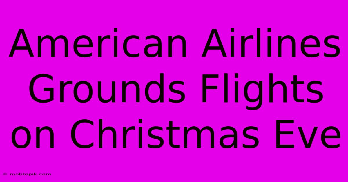 American Airlines Grounds Flights On Christmas Eve