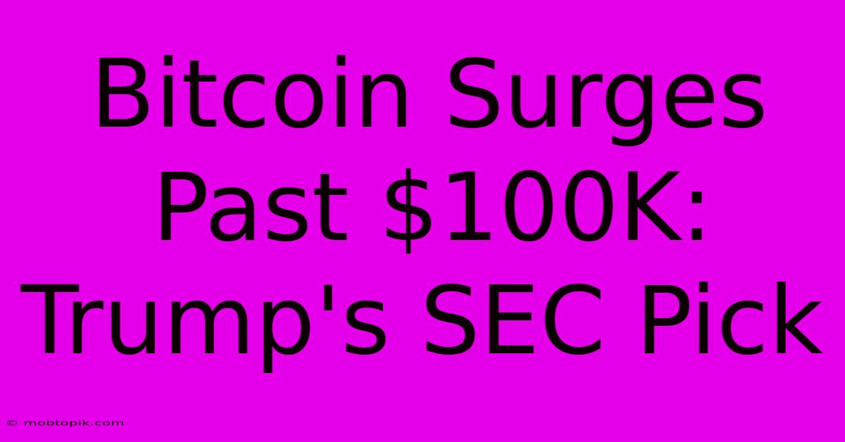 Bitcoin Surges Past $100K: Trump's SEC Pick Bitcoin Surges Past $100K: Trump's SEC Pick