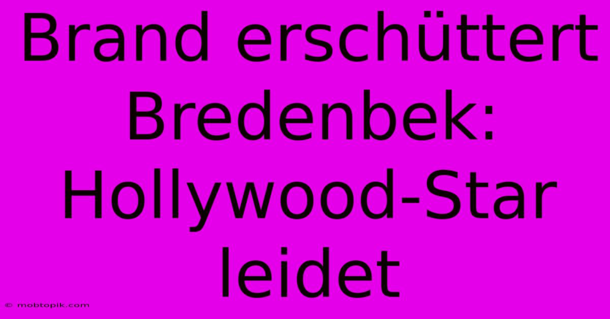 Brand Erschüttert Bredenbek: Hollywood-Star Leidet