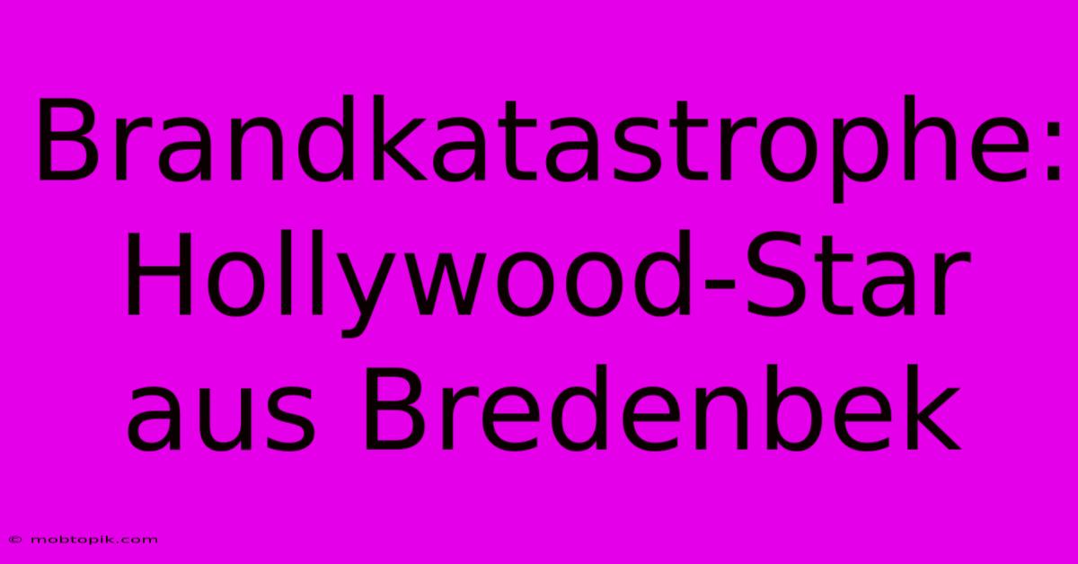 Brandkatastrophe: Hollywood-Star Aus Bredenbek