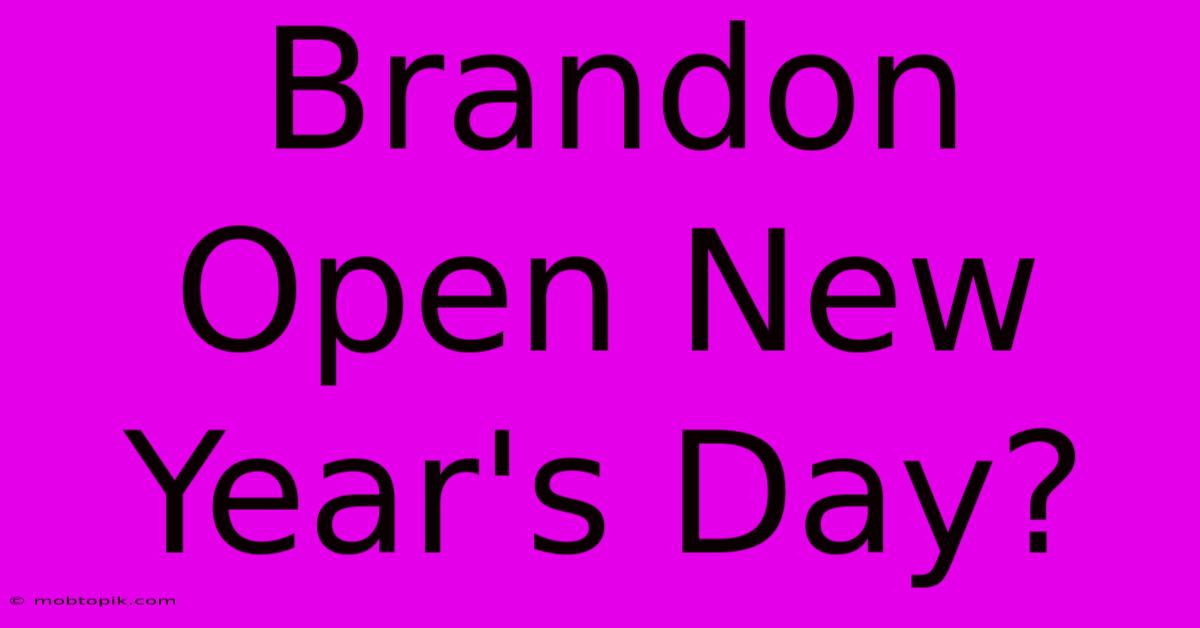 Brandon Open New Year's Day?