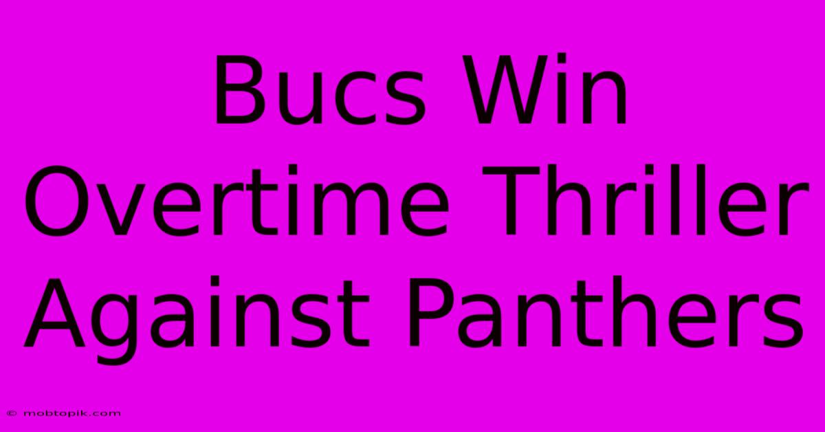 Bucs Win Overtime Thriller Against Panthers