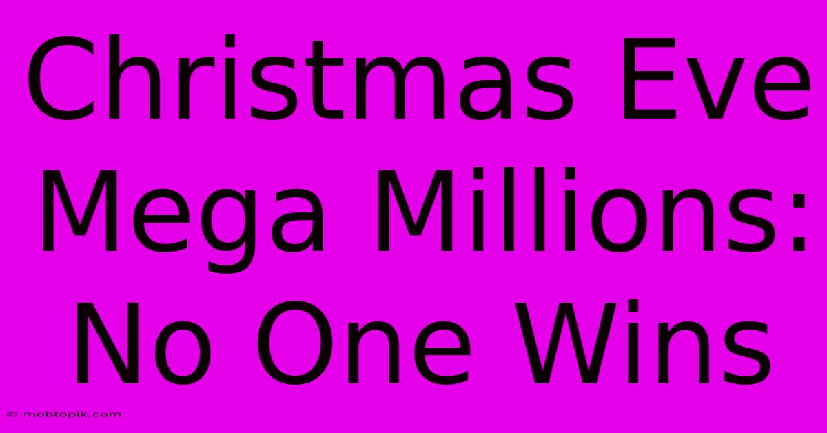 Christmas Eve Mega Millions: No One Wins