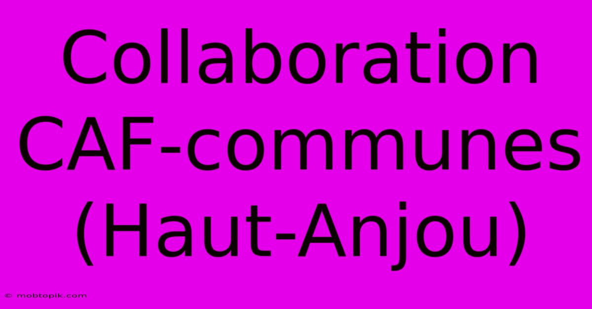 Collaboration CAF-communes (Haut-Anjou)