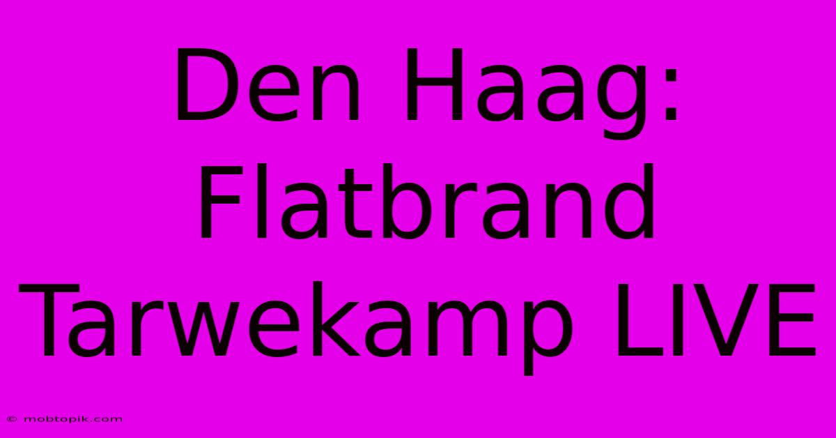 Den Haag: Flatbrand Tarwekamp LIVE Den Haag: Flatbrand Tarwekamp LIVE