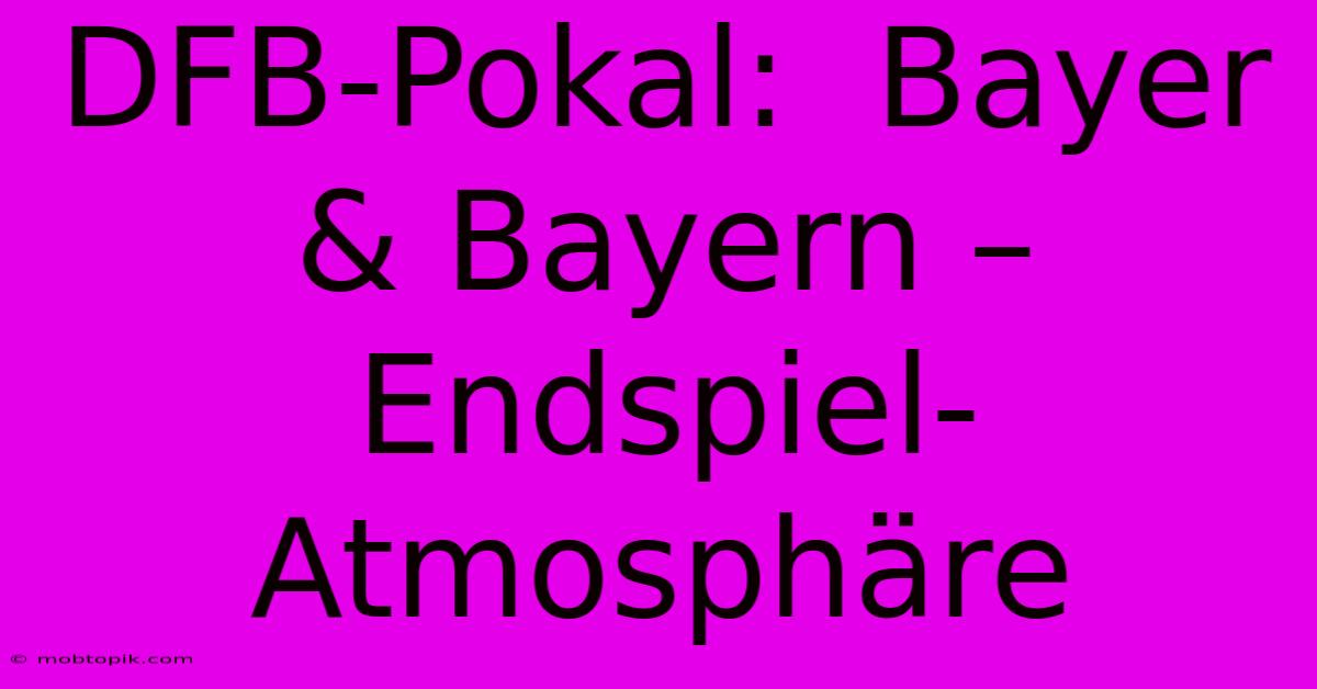 DFB-Pokal:  Bayer & Bayern –  Endspiel-Atmosphäre