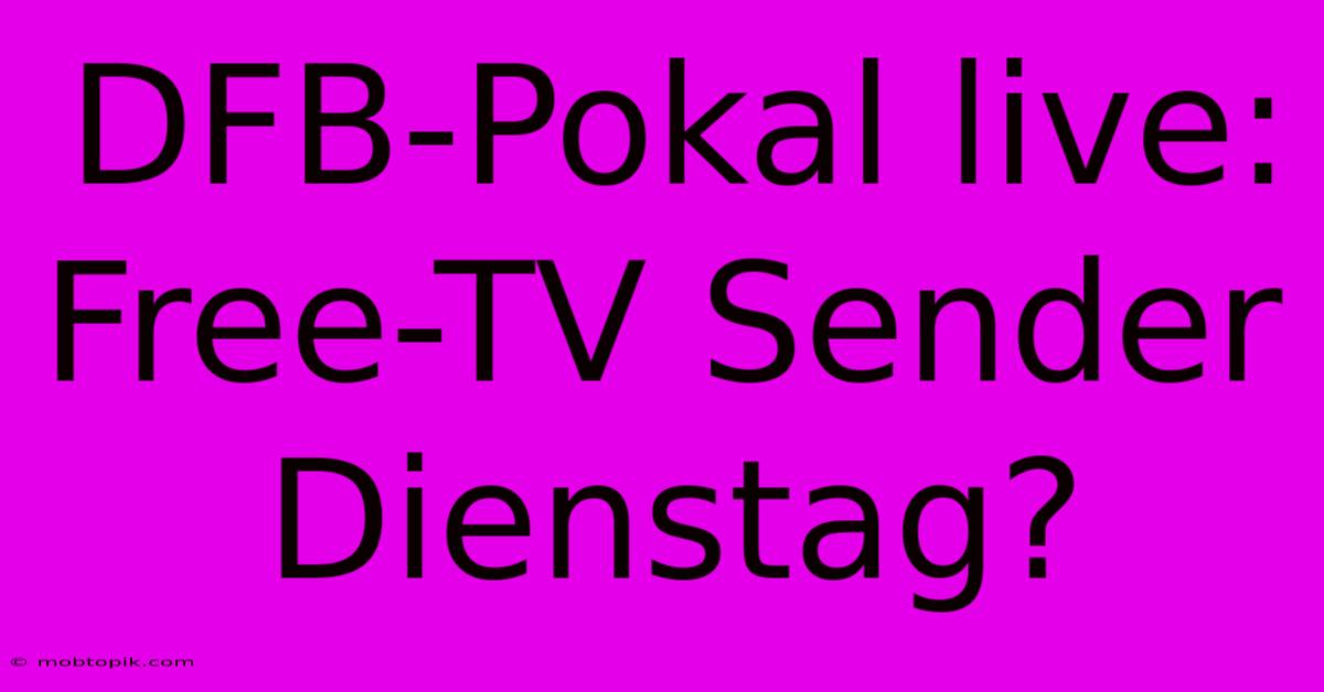 DFB-Pokal Live: Free-TV Sender Dienstag?