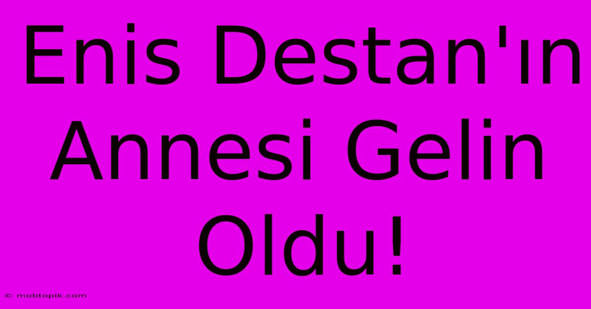 Enis Destan'ın Annesi Gelin Oldu!