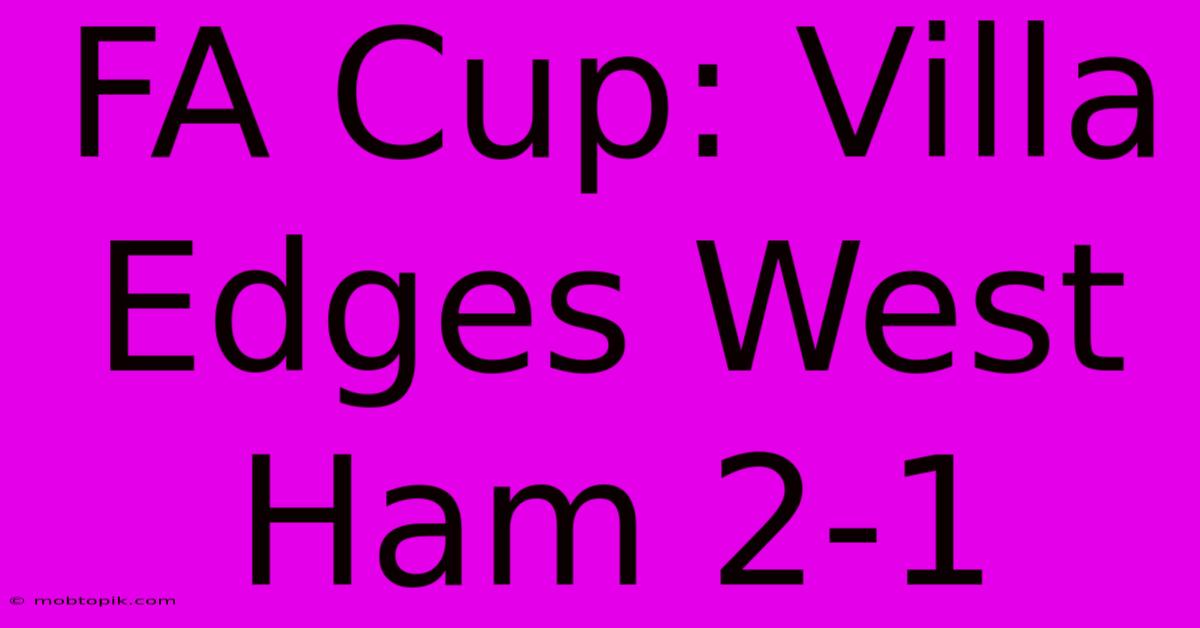 FA Cup: Villa Edges West Ham 2-1