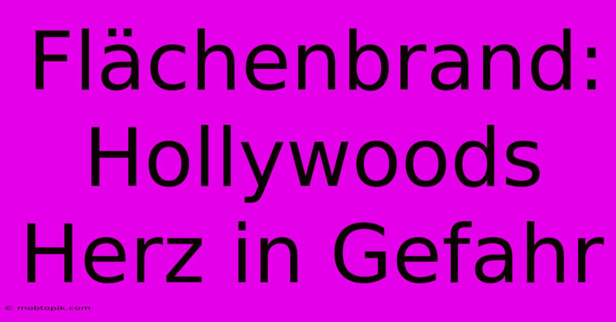 Flächenbrand: Hollywoods Herz In Gefahr