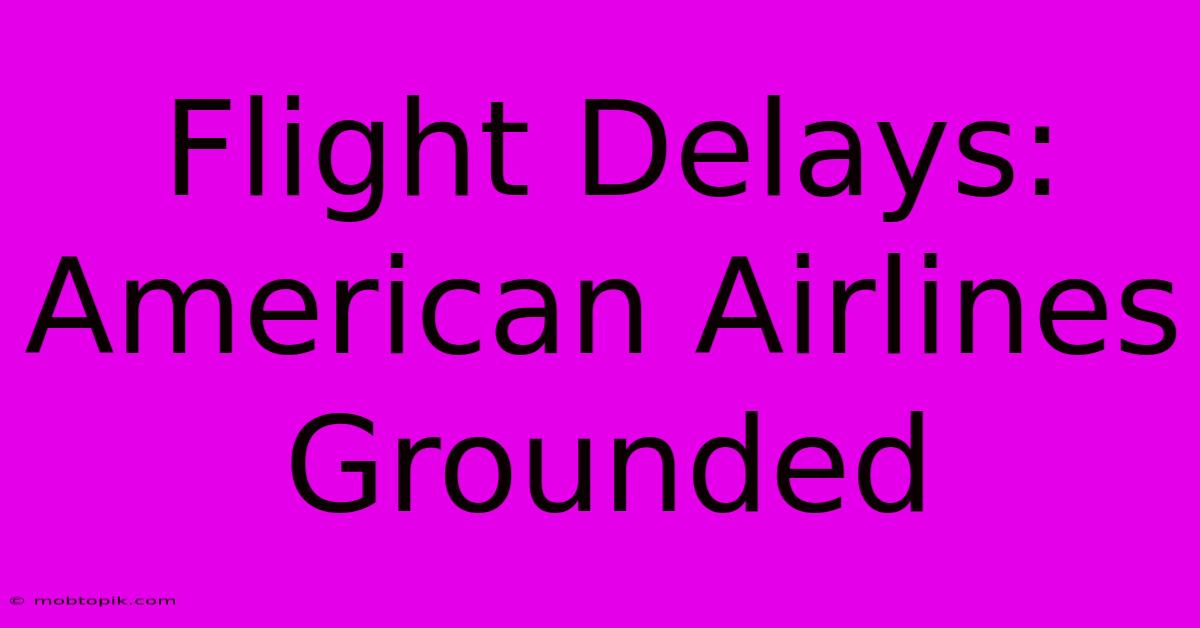 Flight Delays: American Airlines Grounded