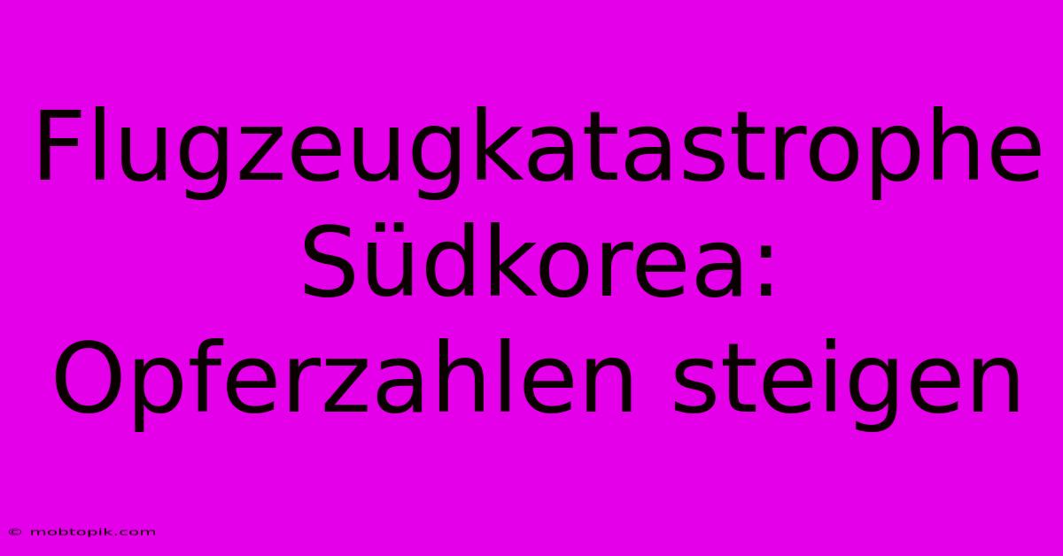 Flugzeugkatastrophe Südkorea: Opferzahlen Steigen