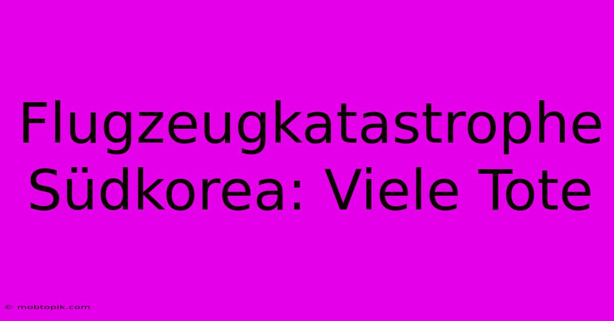 Flugzeugkatastrophe Südkorea: Viele Tote