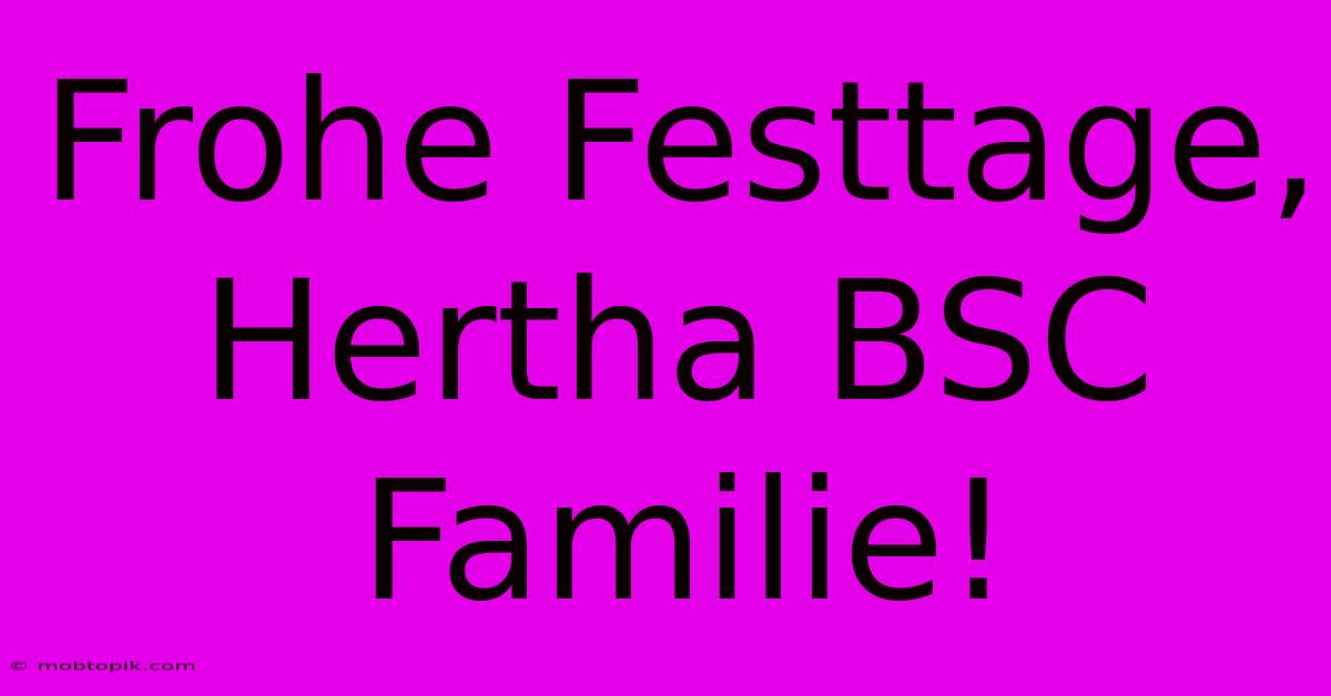 Frohe Festtage, Hertha BSC Familie!