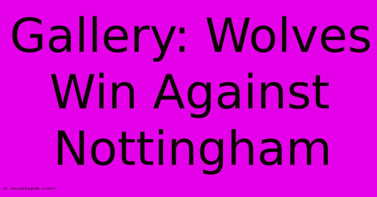 Gallery: Wolves Win Against Nottingham