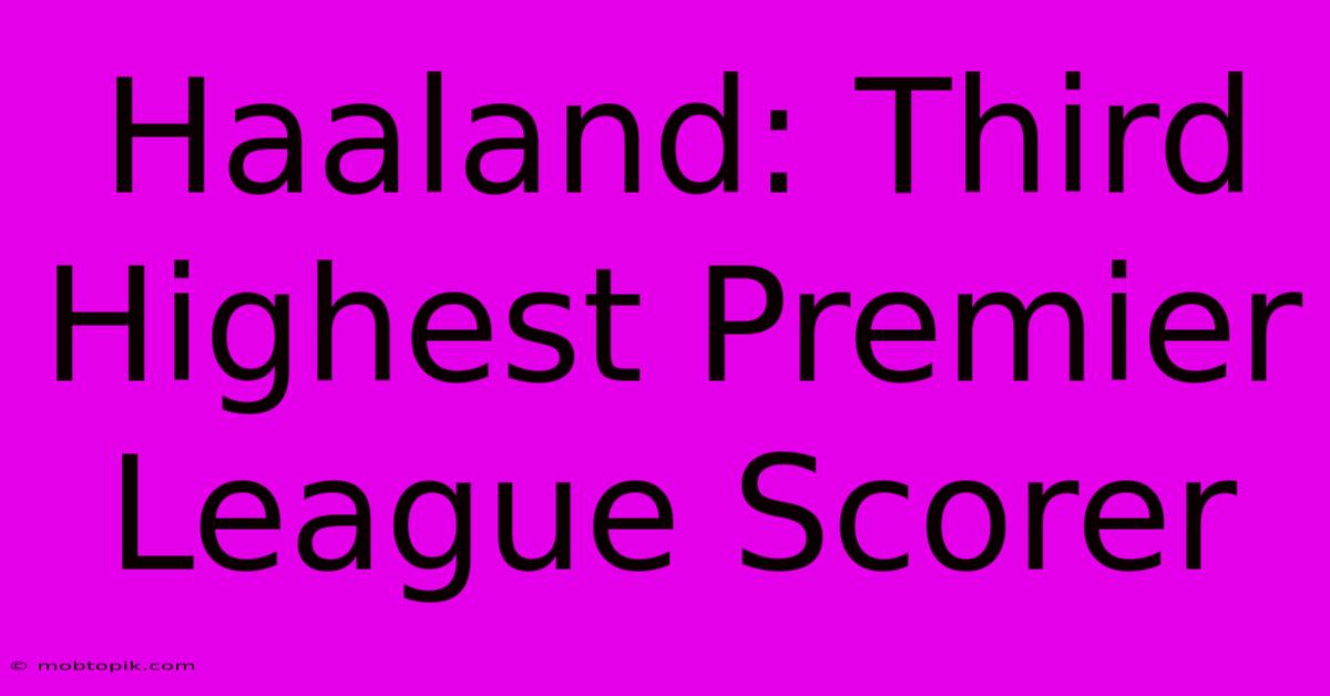 Haaland: Third Highest Premier League Scorer