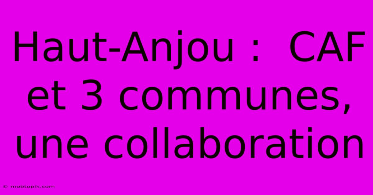 Haut-Anjou :  CAF Et 3 Communes, Une Collaboration