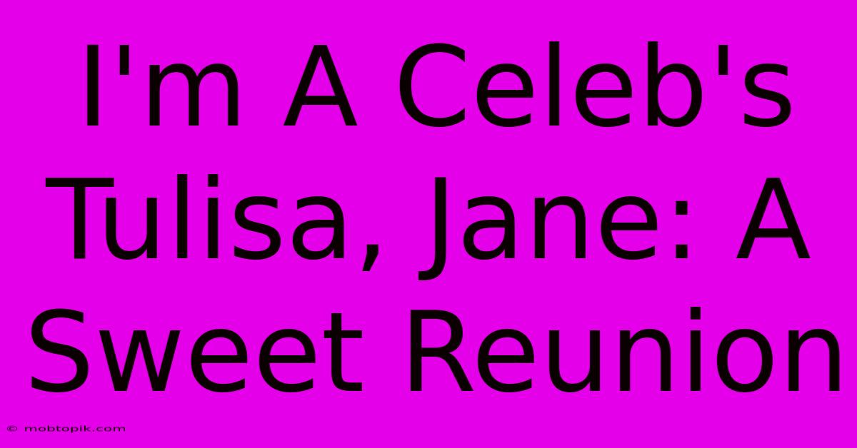 I'm A Celeb's Tulisa, Jane: A Sweet Reunion