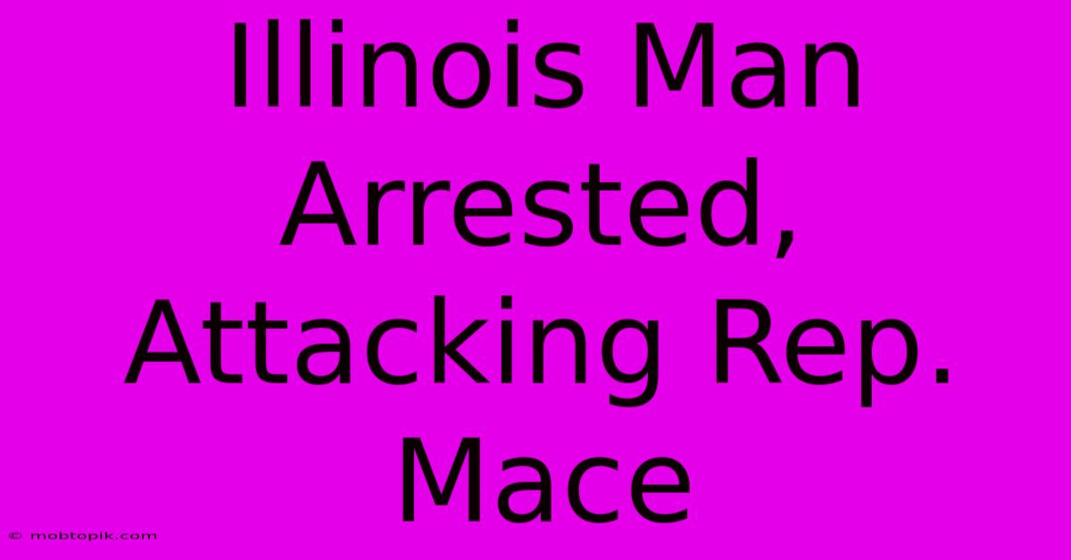 Illinois Man Arrested, Attacking Rep. Mace Illinois Man Arrested, Attacking Rep. Mace