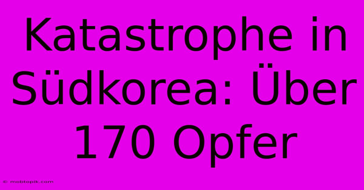 Katastrophe In Südkorea: Über 170 Opfer