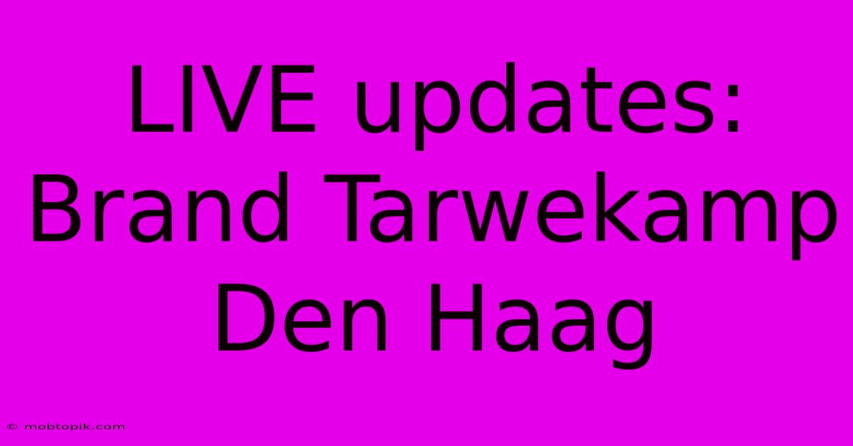 LIVE Updates: Brand Tarwekamp Den Haag LIVE Updates: Brand Tarwekamp Den Haag