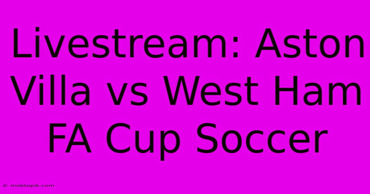 Livestream: Aston Villa Vs West Ham FA Cup Soccer