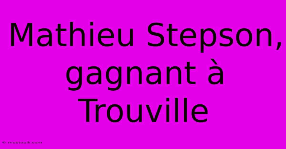 Mathieu Stepson, Gagnant À Trouville