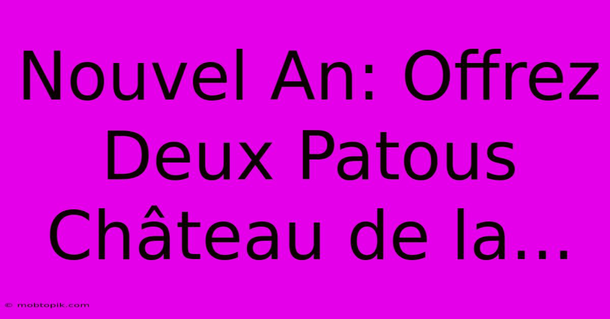 Nouvel An: Offrez Deux Patous Château De La...