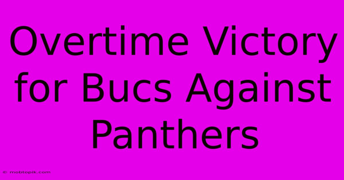 Overtime Victory For Bucs Against Panthers