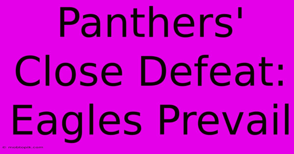 Panthers' Close Defeat: Eagles Prevail Panthers' Close Defeat: Eagles Prevail
