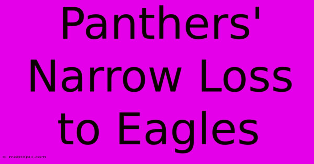 Panthers' Narrow Loss To Eagles Panthers' Narrow Loss To Eagles