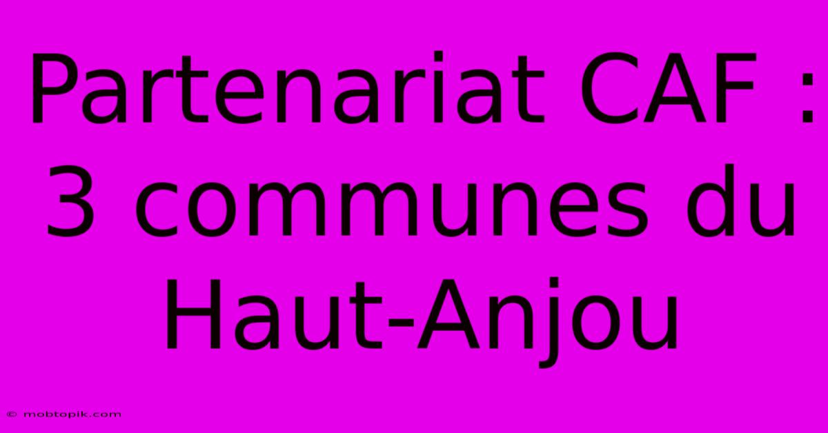 Partenariat CAF : 3 Communes Du Haut-Anjou