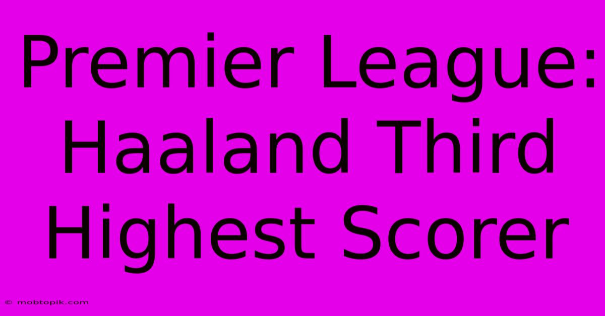 Premier League: Haaland Third Highest Scorer