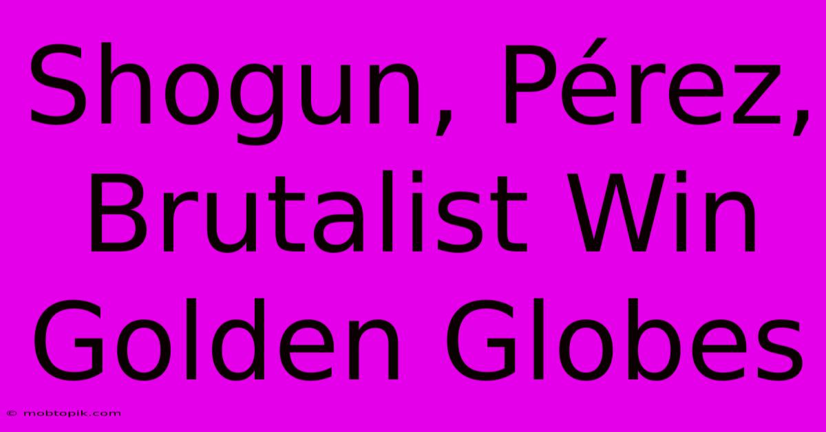 Shogun, Pérez, Brutalist Win Golden Globes