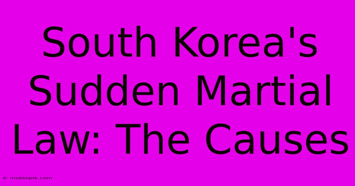 South Korea's Sudden Martial Law: The Causes