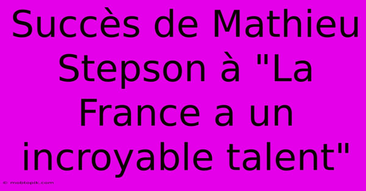 Succès De Mathieu Stepson À 