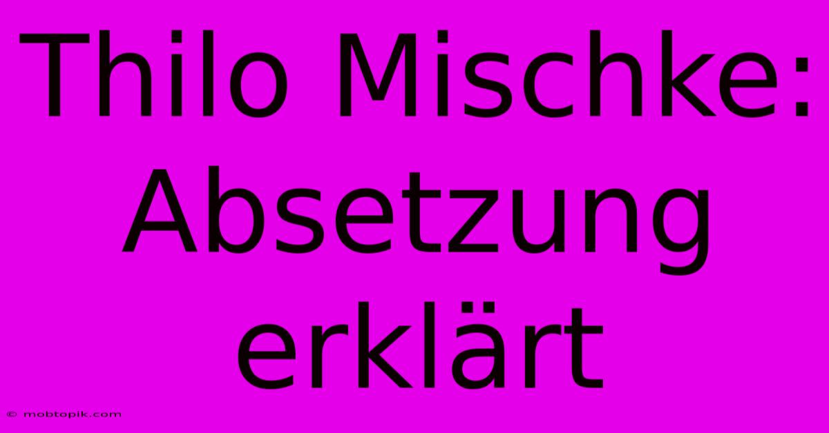 Thilo Mischke:  Absetzung Erklärt