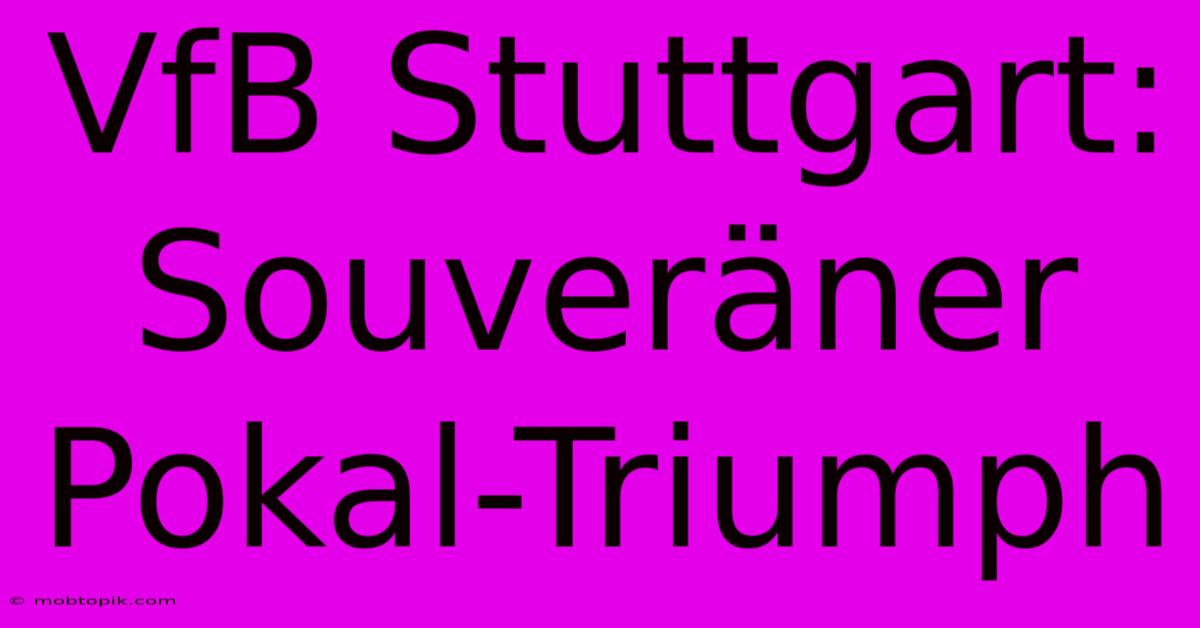 VfB Stuttgart: Souveräner Pokal-Triumph