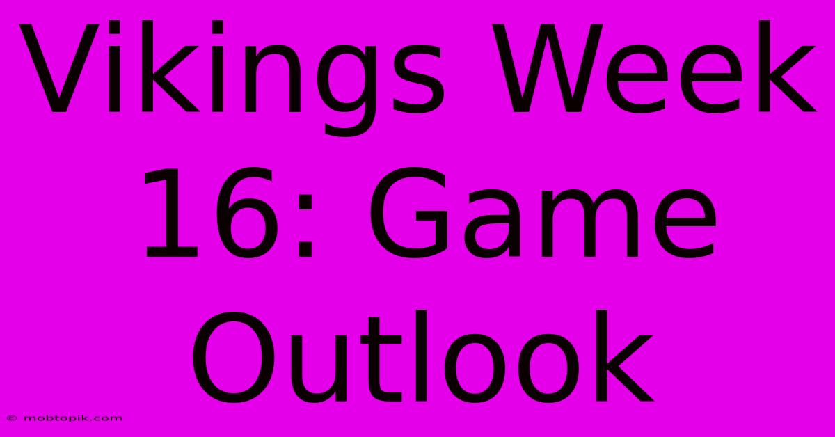 Vikings Week 16: Game Outlook