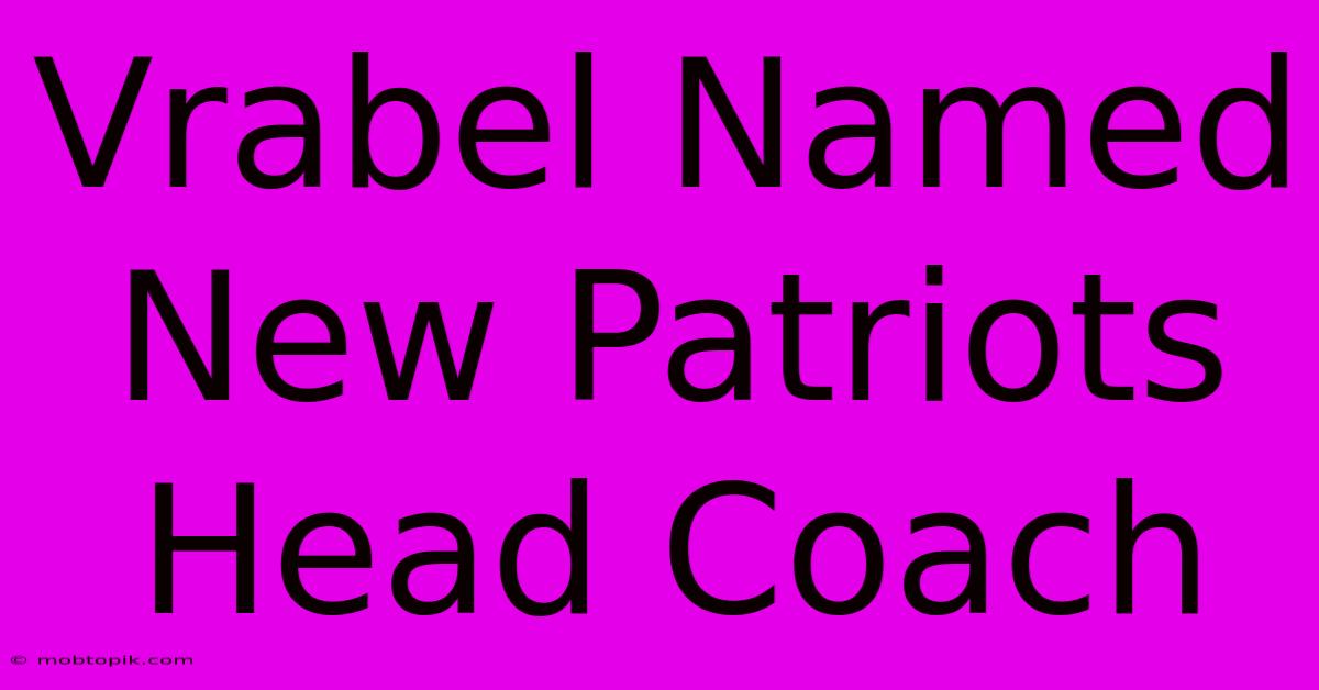 Vrabel Named New Patriots Head Coach