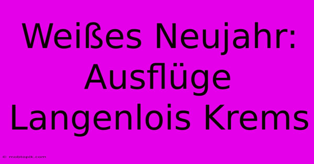 Weißes Neujahr: Ausflüge Langenlois Krems