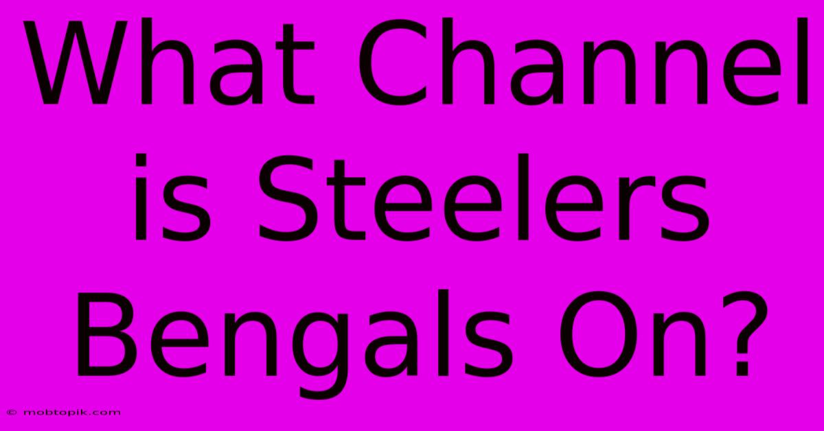 What Channel Is Steelers Bengals On? What Channel Is Steelers Bengals On?