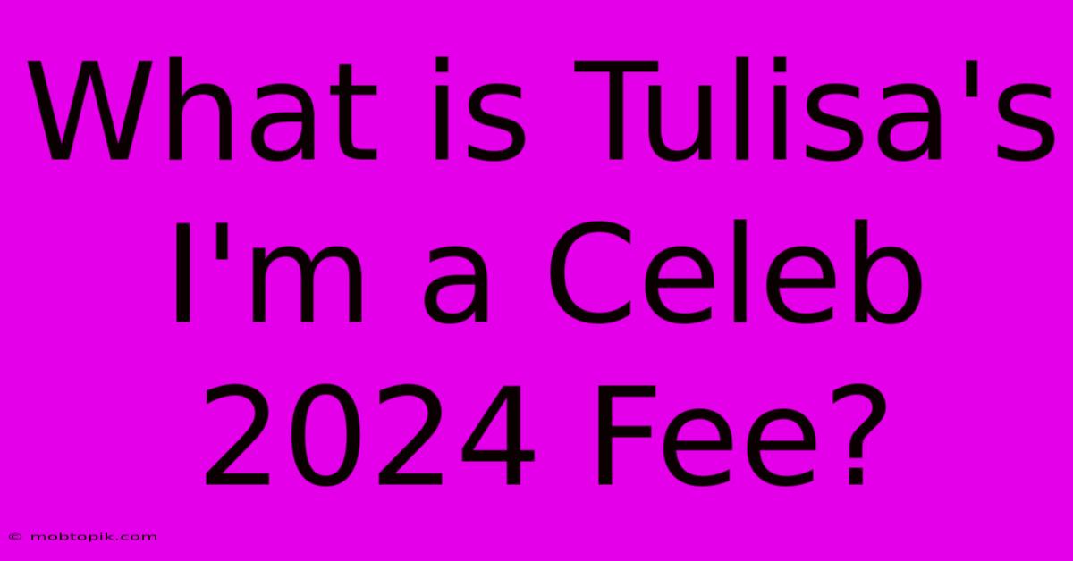 What Is Tulisa's I'm A Celeb 2024 Fee?