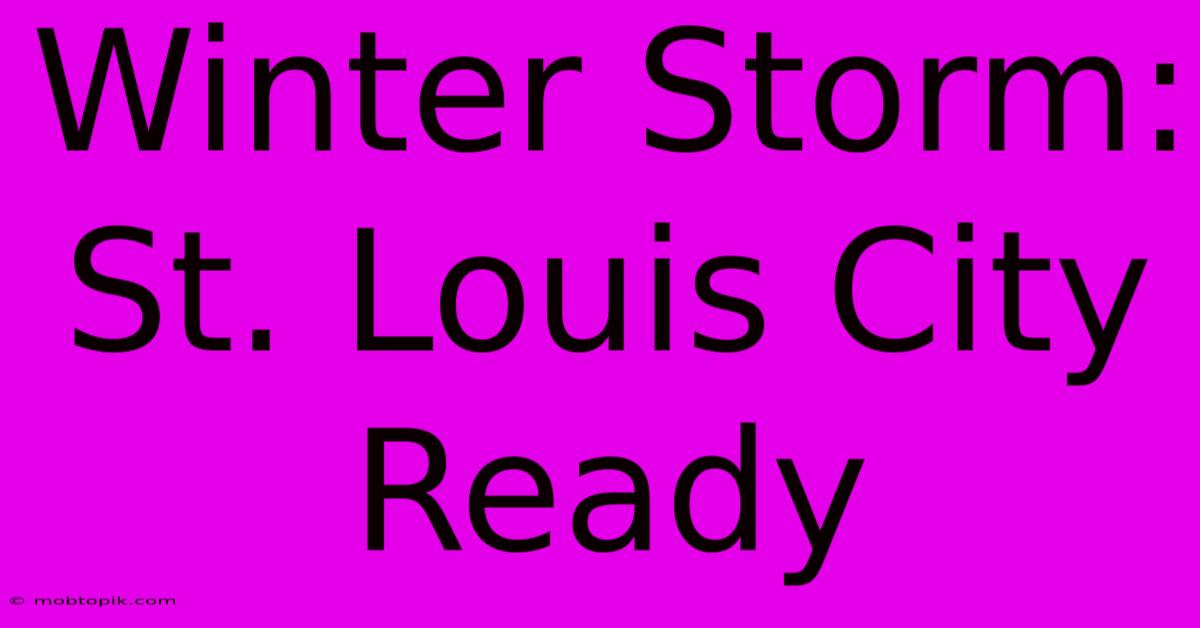 Winter Storm: St. Louis City Ready