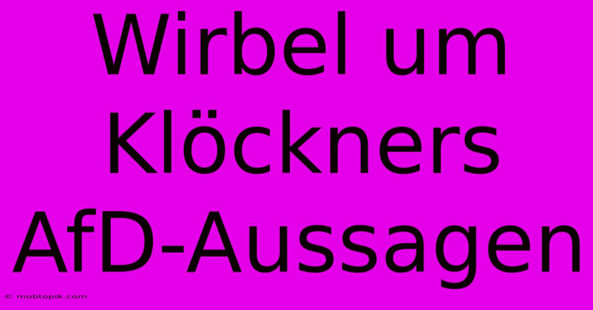 Wirbel Um Klöckners AfD-Aussagen